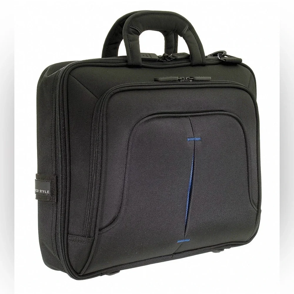 Eco Style Tech Pro TopLoad Laptop Brief Case Black Padded NWOT